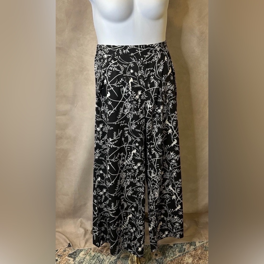 SHEIN LUNE Plus Size Women Floral Print Wide Leg Pants Size 14 (1X)